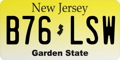 NJ license plate B76LSW