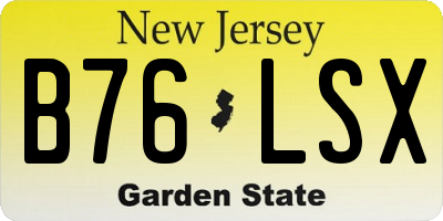 NJ license plate B76LSX