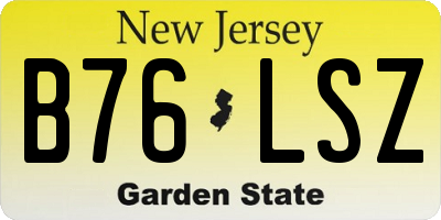 NJ license plate B76LSZ