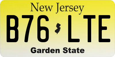 NJ license plate B76LTE