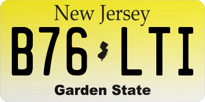 NJ license plate B76LTI