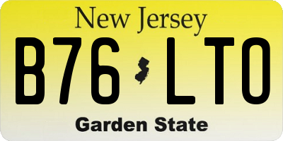 NJ license plate B76LTO