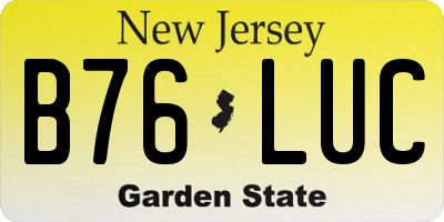 NJ license plate B76LUC