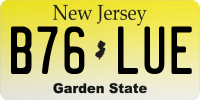 NJ license plate B76LUE