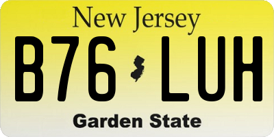NJ license plate B76LUH