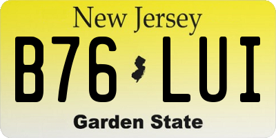 NJ license plate B76LUI
