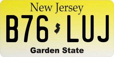 NJ license plate B76LUJ