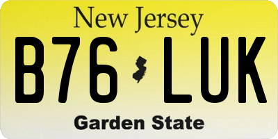 NJ license plate B76LUK