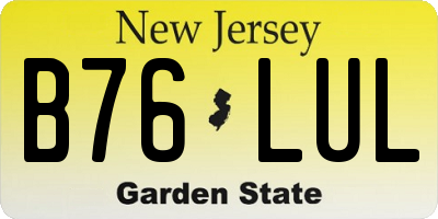 NJ license plate B76LUL