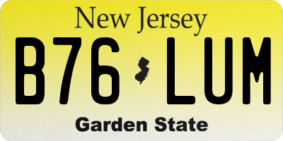 NJ license plate B76LUM