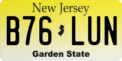 NJ license plate B76LUN