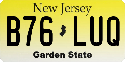 NJ license plate B76LUQ