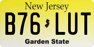 NJ license plate B76LUT