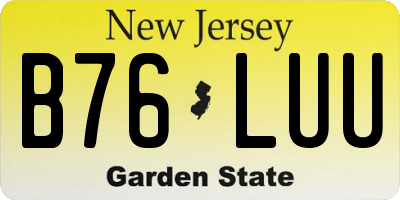 NJ license plate B76LUU