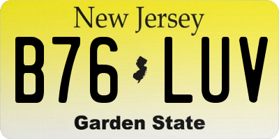 NJ license plate B76LUV