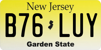 NJ license plate B76LUY