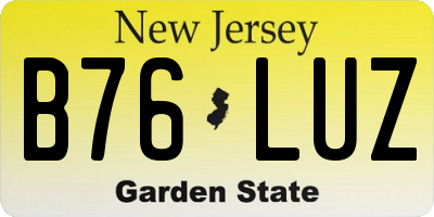 NJ license plate B76LUZ