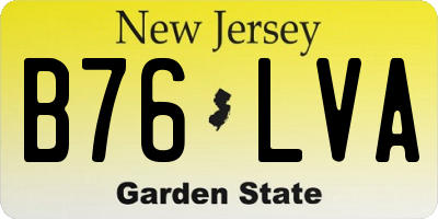 NJ license plate B76LVA