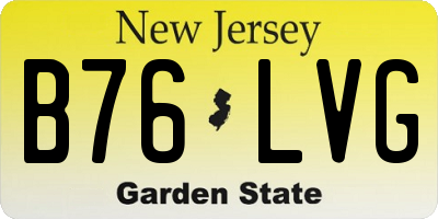 NJ license plate B76LVG