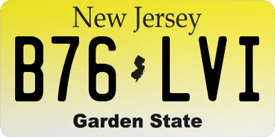 NJ license plate B76LVI