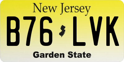 NJ license plate B76LVK