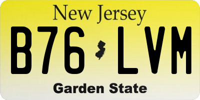 NJ license plate B76LVM