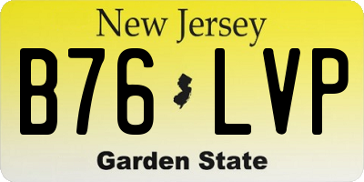NJ license plate B76LVP
