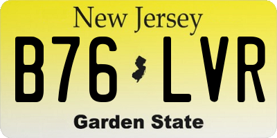 NJ license plate B76LVR