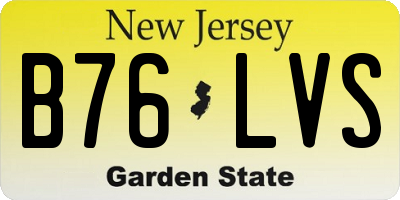 NJ license plate B76LVS