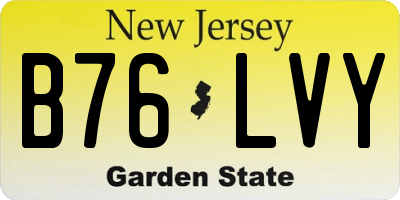 NJ license plate B76LVY