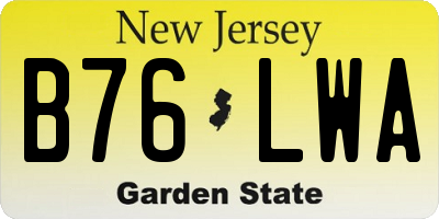 NJ license plate B76LWA
