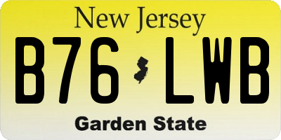 NJ license plate B76LWB