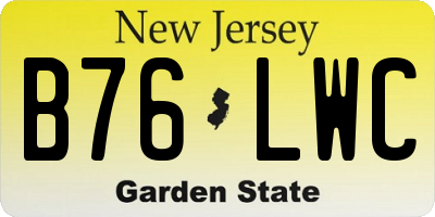NJ license plate B76LWC
