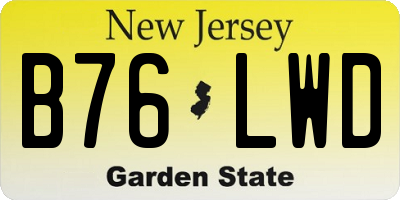NJ license plate B76LWD