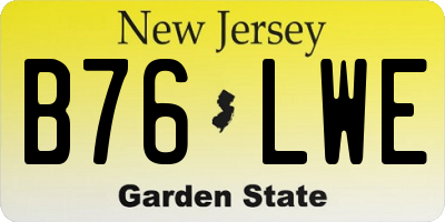 NJ license plate B76LWE