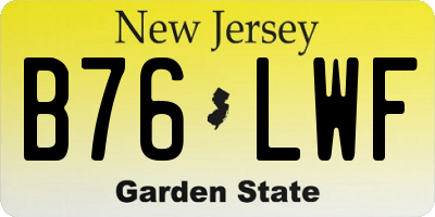 NJ license plate B76LWF