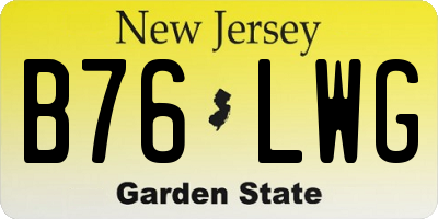 NJ license plate B76LWG