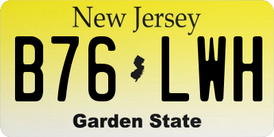 NJ license plate B76LWH