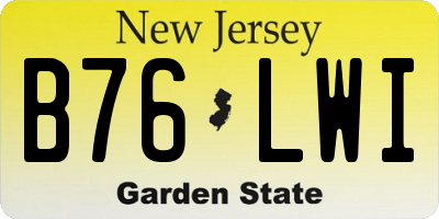 NJ license plate B76LWI