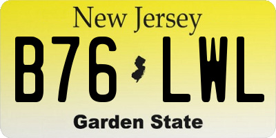NJ license plate B76LWL