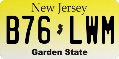 NJ license plate B76LWM