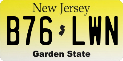 NJ license plate B76LWN