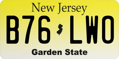 NJ license plate B76LWO