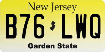NJ license plate B76LWQ