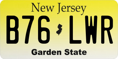 NJ license plate B76LWR