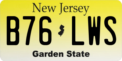 NJ license plate B76LWS