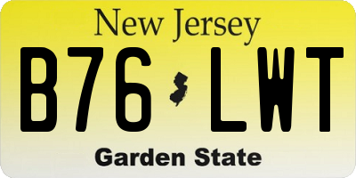 NJ license plate B76LWT
