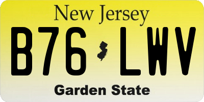 NJ license plate B76LWV