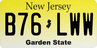 NJ license plate B76LWW