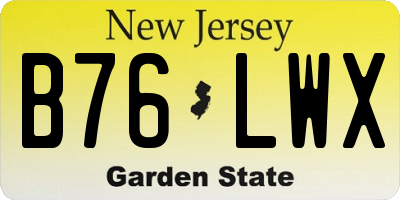 NJ license plate B76LWX